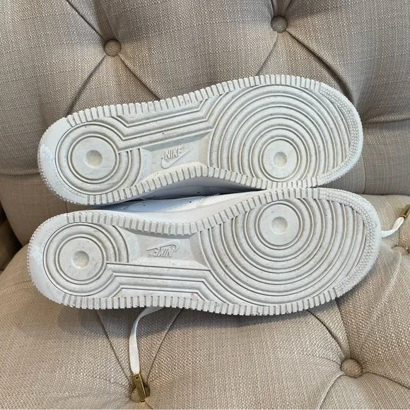 Nike Air Force 1 White Metallic Gold Shoe Strings CZ0326 101 Men’s Size 12 - Picture 9 of 12